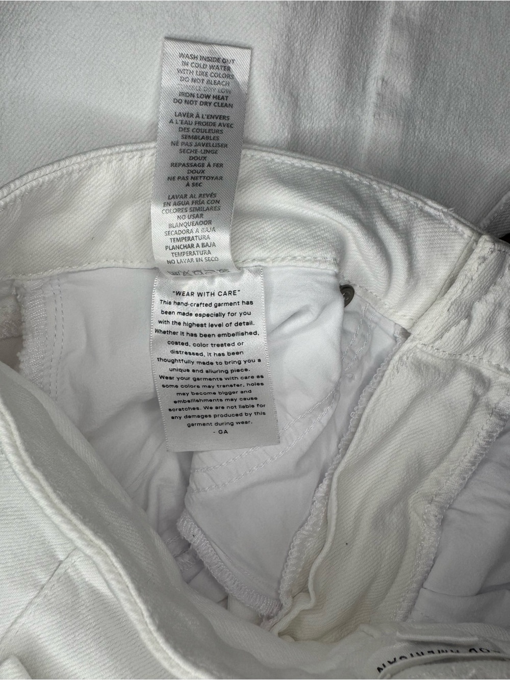 Good American Woman Jean 8/29 Raw Hem GNIC046T White Distressed Preppy Designer - Picture 10 of 10